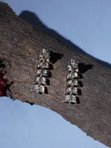 Ruby Raang Gold-Plated Kundan Studded Classic Drop Earrings