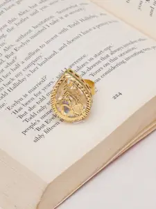 Ruby Raang Gold-Plated Kundan-Studded Finger Ring