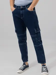 Snitch Men Blue Relaxed Fit Highly Distressed Stretchable Jeans