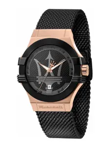 Maserati Men Textured Dial & Bracelet Style Straps Analogue Watch R8853108010