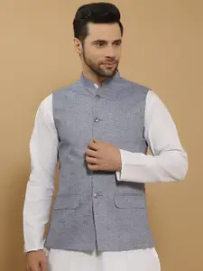 Wintage Mandarin Collar Linen Cotton Nehru Jacket