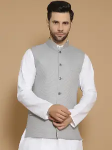 Wintage Self Design Mandarin Collar Modi Nehru Jacket