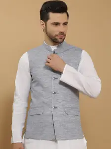 Wintage Mandarin Collar Cotton Linen Nehru Jacket