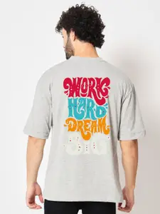 Imsa Moda Typography Printed Oversized Cotton T-Shirt
