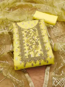 KALINI Woven Design Organza Unstitched Dress Material