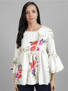 BAESD Floral Printed Bell Sleeves Pure Cotton Top
