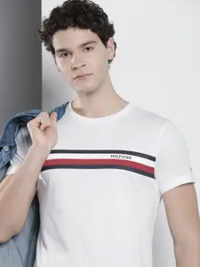 Tommy Hilfiger Brand Logo Printed Pure Cotton Slim Fit T-shirt