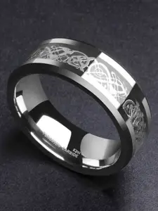 MEENAZ Men Set Of 2 Silver-Plated Band Finger Rings