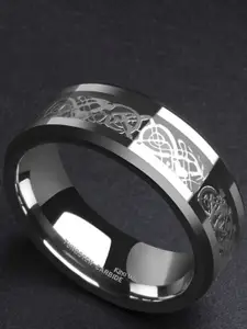 MEENAZ Men Set Of 2 Silver-Plated Finger Rings