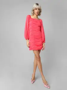 ONLY Gathered Puff Sleeve Sheath Dress