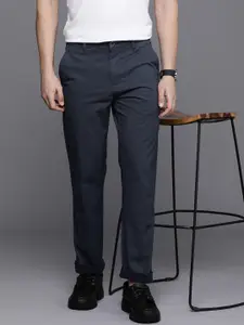 Louis Philippe Sport Men Printed Slim Fit Low-Rise Chinos Trousers