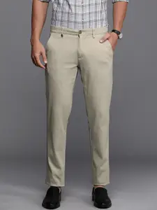 Louis Philippe Sport Men Self Design Tapered Fit Low-Rise Chinos Semi Formal Trousers
