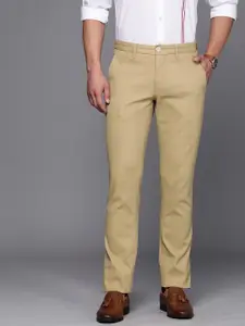 Louis Philippe Sport Men Textured Tapered Fit Chinos Trousers