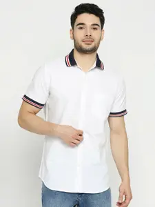 Solemio Comfort Spread Collar Twill Pure Cotton Slim Fit Casual Shirt