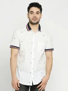 Solemio Comfort Slim Fit Conversational Printed Pure Cotton Casual Shirt