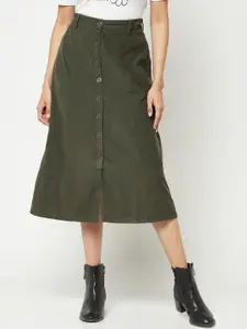 Crimsoune Club Pure Cotton A-Line Midi Skirt