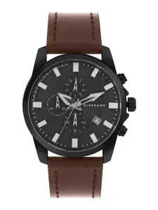 GIORDANO Men Dial & Leather Straps Water Resistant Analogue Watch GZ-50077-02