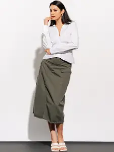 FREAKINS Pure Cotton A-Line Cargo Skirt