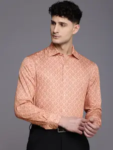 Louis Philippe Pure Cotton Classic Opaque Printed Formal Shirt