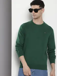 Tommy Hilfiger Pure Cotton Solid Pullover Sweaters