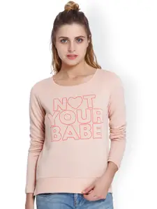 ONLY Women Peach Printed Sweatshirt