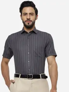Greenfibre Vertical Striped Slim Fit Cotton Formal Shirt