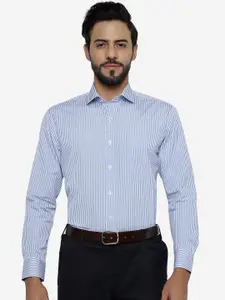 JADE BLUE Striped Pure Cotton Formal Shirt