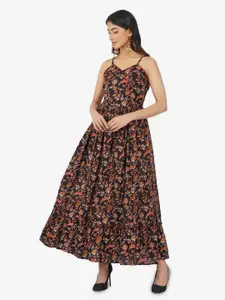 METRO-FASHION Ethnic Motifs Printed Tiered Pure Cotton Fit & Flare Maxi Ethnic Dress