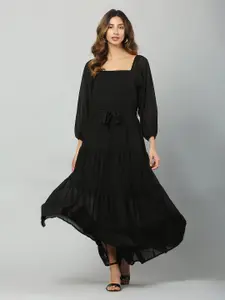 Femvy Off-Shoulder Long Sleeves Tiered Maxi Dress