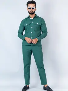 Tistabene Long Sleeves Shirt Collar Linen Shirt With Trousers