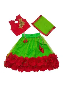 BAESD Girls Embellished Ready to Wear Lehenga & Blouse With Dupatta