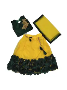 BAESD Girls Embroidered Ready to Wear Lehenga & Blouse With Dupatta