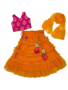 BAESD Girls Embroidered Ready to Wear Lehenga & Blouse With Dupatta