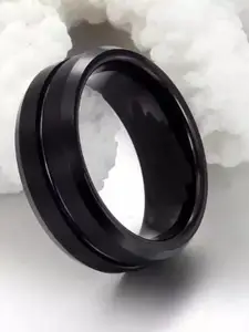 MEENAZ Men Silver-Plated Stainless Steel Chain Linked Finger Ring