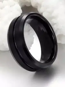 MEENAZ Men Silver-Plated Stainless Steel Chain Linked Finger Ring