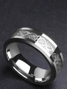 MEENAZ Men Silver-Plated Antique Stainless Steel Finger Ring