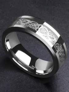 MEENAZ Men Silver-Plated Antique Stainless Steel Finger Ring