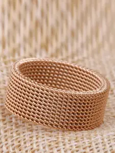 MEENAZ Men IP Gold-Plated Mirror Polihed 316L Stainless Steel Finger Ring