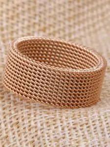 MEENAZ Men IP Gold-Plated Mirror Polihed 316L Stainless Steel Finger Ring