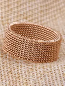 MEENAZ Men Rose Gold-Plated Steel Finger Ring