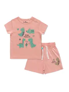 JusCubs Infants Girls Printed Pure Cotton T-shirt With Shorts