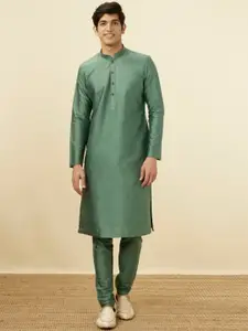 Manyavar Mandarin Collar Straight Kurta with Pyjamas