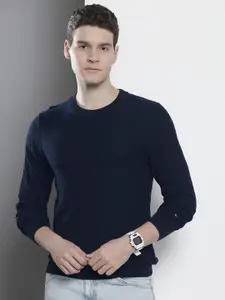 Tommy Hilfiger Men Pure Cotton Self Design Pullover