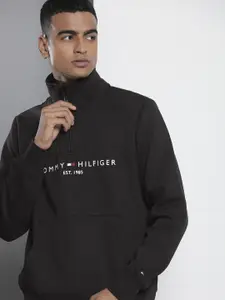Tommy Hilfiger Brand Logo Embroidered Mock Collar Sweatshirt