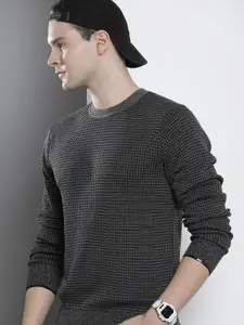 Tommy Hilfiger Men Pure Cotton Self Design Pullover