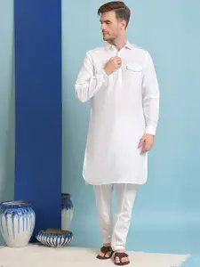Hangup Men Shirt CollarRegular Style Kurta with Pyjamas