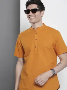 The Indian Garage Co Men Slim Fit Mandarin Collar Casual Shirt