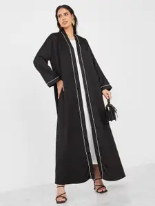 Styli Contrast Piped Detail Maxi Shrug