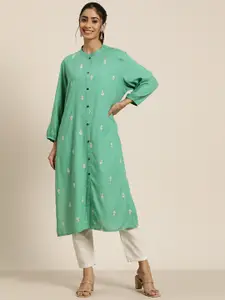 HERE&NOW Women Floral Embroidered Sequinned Kurta