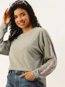 FOREVER 21 Printed Pure Cotton Sweatshirt